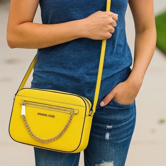 Michael Kors Vibrant Yellow Crossbody Bag - Picture 1 of 6